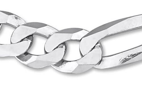 Delmar Flat Figaro Chain Necklace & Bracelet Set In Silver