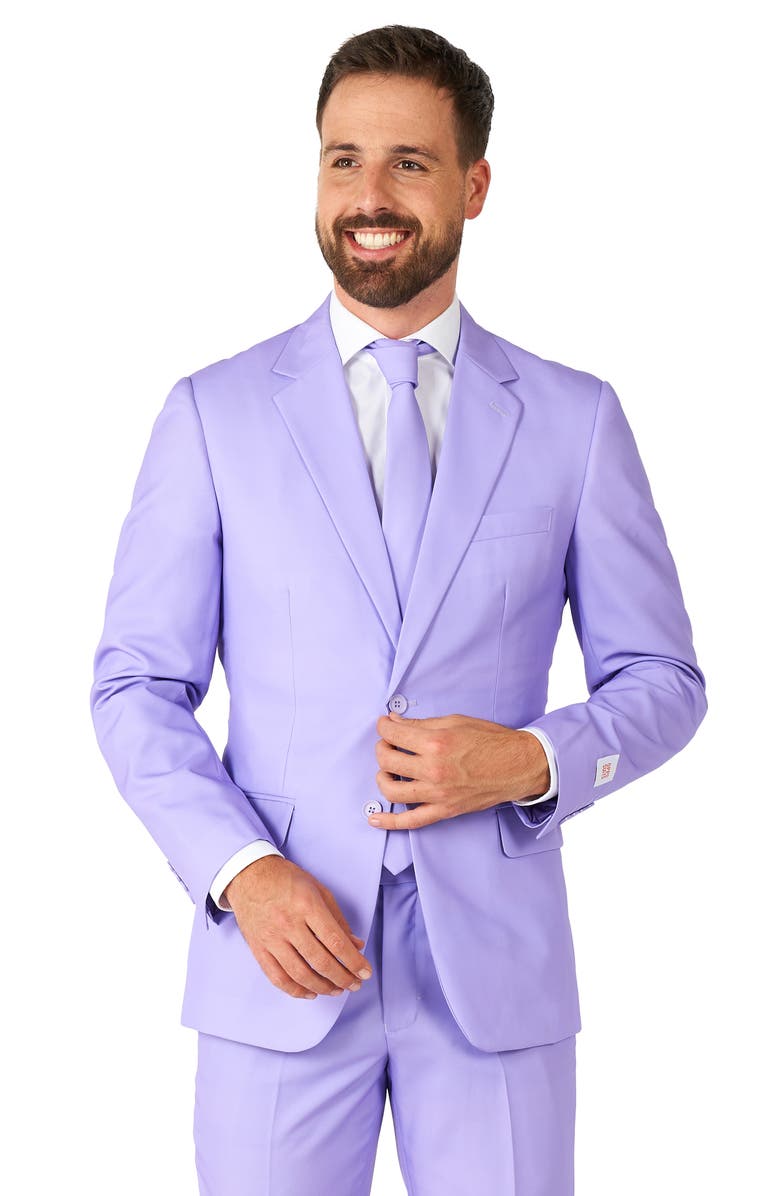 OppoSuits Lavish Lavender Trim Fit Suit & Tie, Alternate, color, Lavender