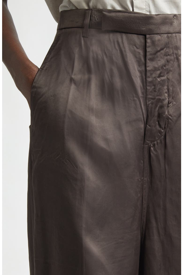 Firbanks High Waist Wide Leg Pleat Front Cupro Satin Pants, Alternate, color, DARK DUST