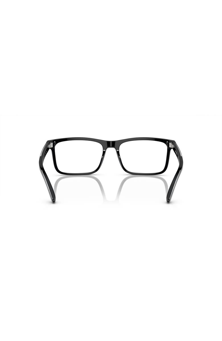 Emporio Armani 56mm Rectangle optical glasses, Alternate, color, Black