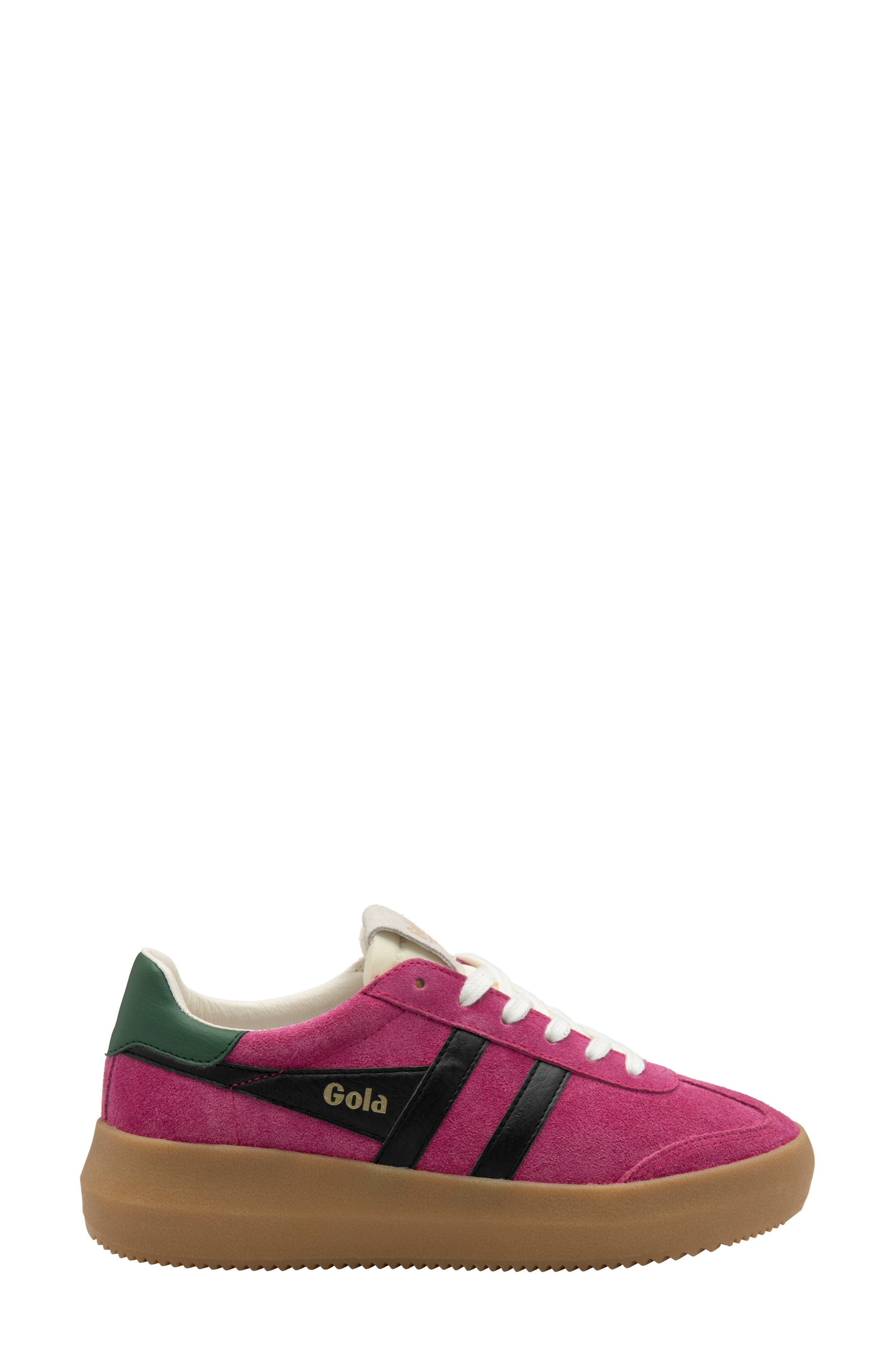 Gola Athena Sneaker, Alternate, color, Fuchsia/Black/Evergreen/Gum