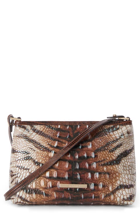 Lorelei Croc Embossed Leather Shoulder Bag