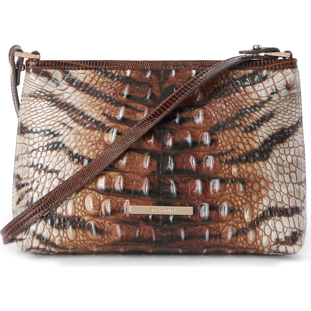 Brahmin Lorelei Croc Embossed Leather Shoulder Bag