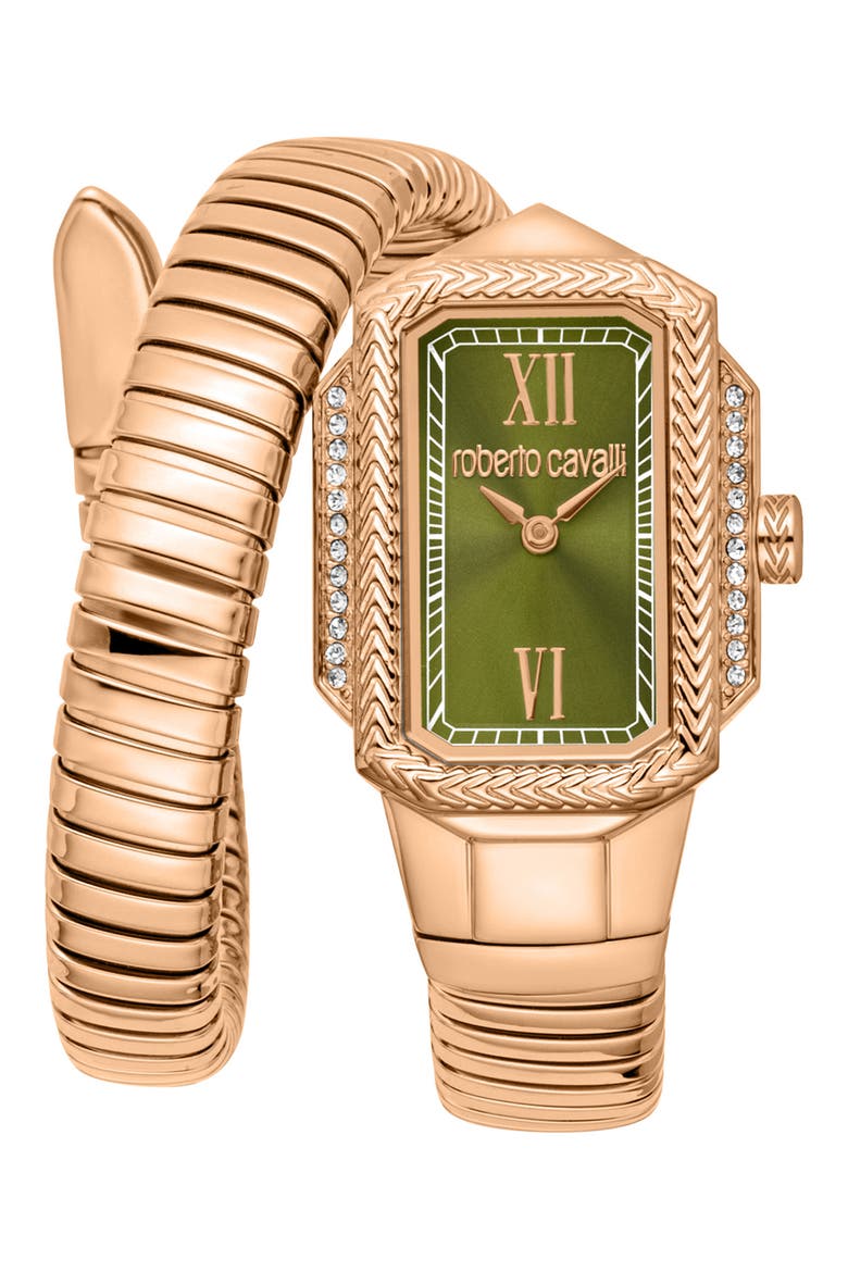 Vera Snake Wraparound Bracelet Watch, 22mm x 32mm, Main, color, ROSE GOLD
