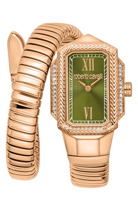 Vera Snake Wraparound Bracelet Watch, 22mm x 32mm