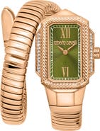 Roberto Cavalli Vera Snake Wraparound Bracelet Watch, 22mm x 32mm