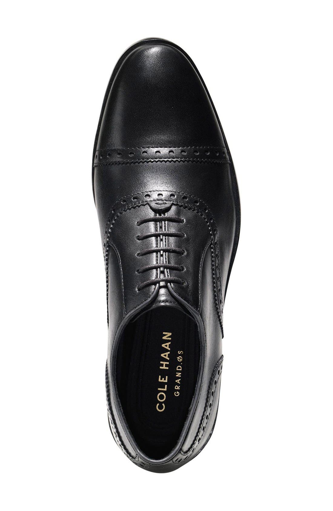 'Hamilton' Cap Toe Oxford, Alternate, color, BLACK LEATHER