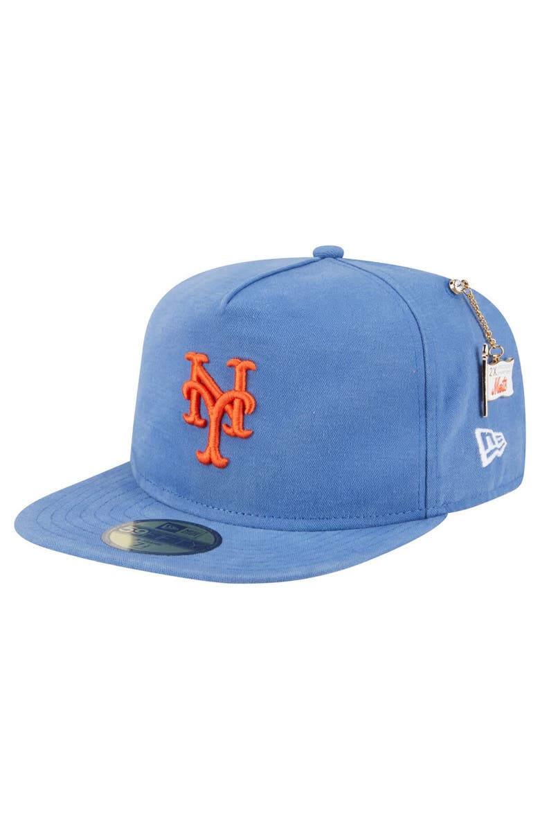 New Era Men's New Era  Blue New York Mets Championship Side Flag A-Frame 59FIFTY Fitted Hat, Main, color, Blue