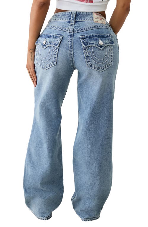 TRUE RELIGION TRUE RELIGION BOBBI EMBELLISHED CUTOUT BAGGY WIDE LEG JEANS