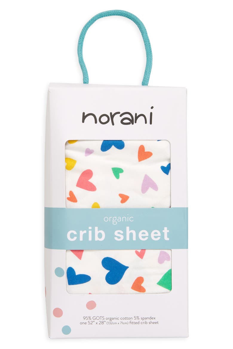 Organic Fitted Crib Sheet, Alternate, color, PURPLE/ PINK