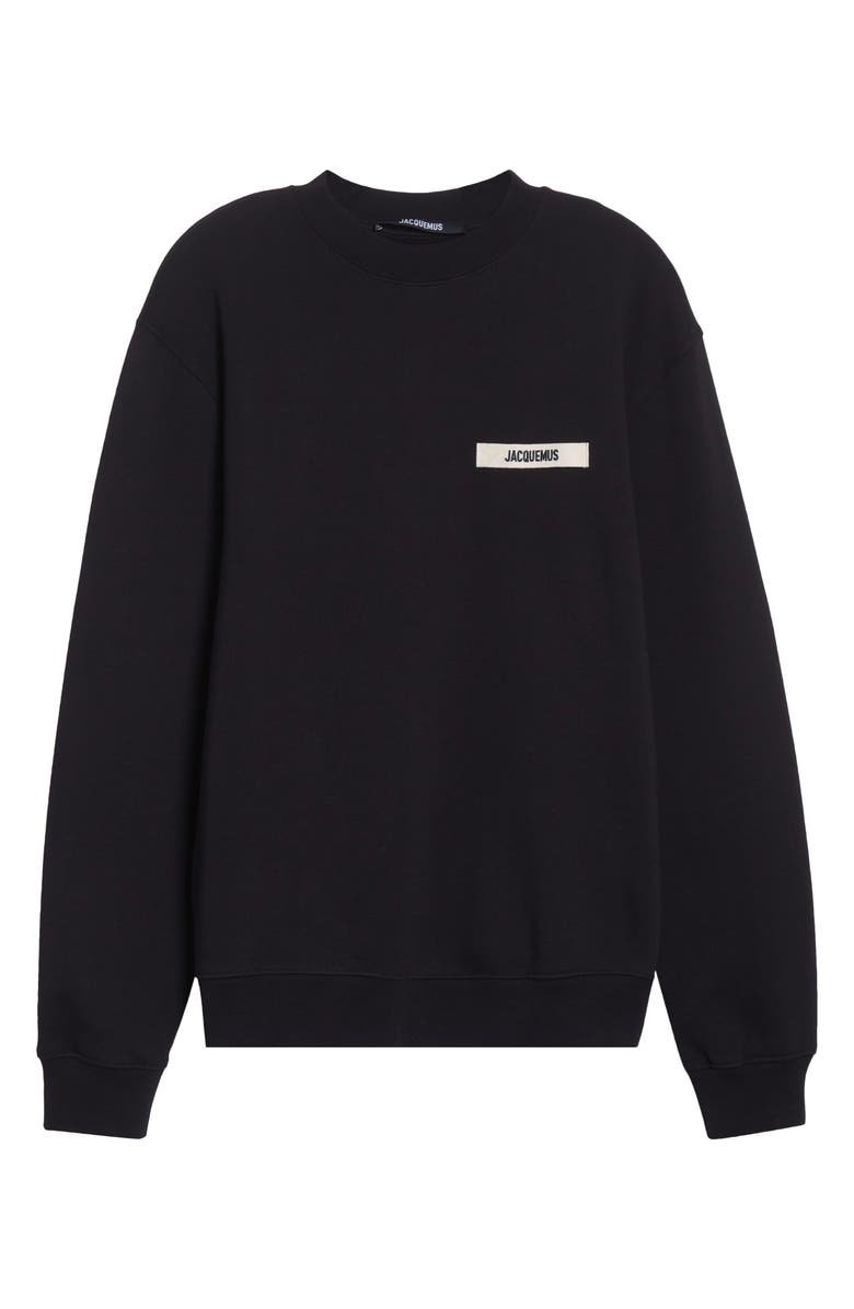 Jacquemus Le Sweatshirt Gros Grain Sweatshirt, Alternate, color, Black