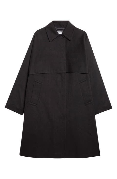 Oversize Wool Cape Trench Coat