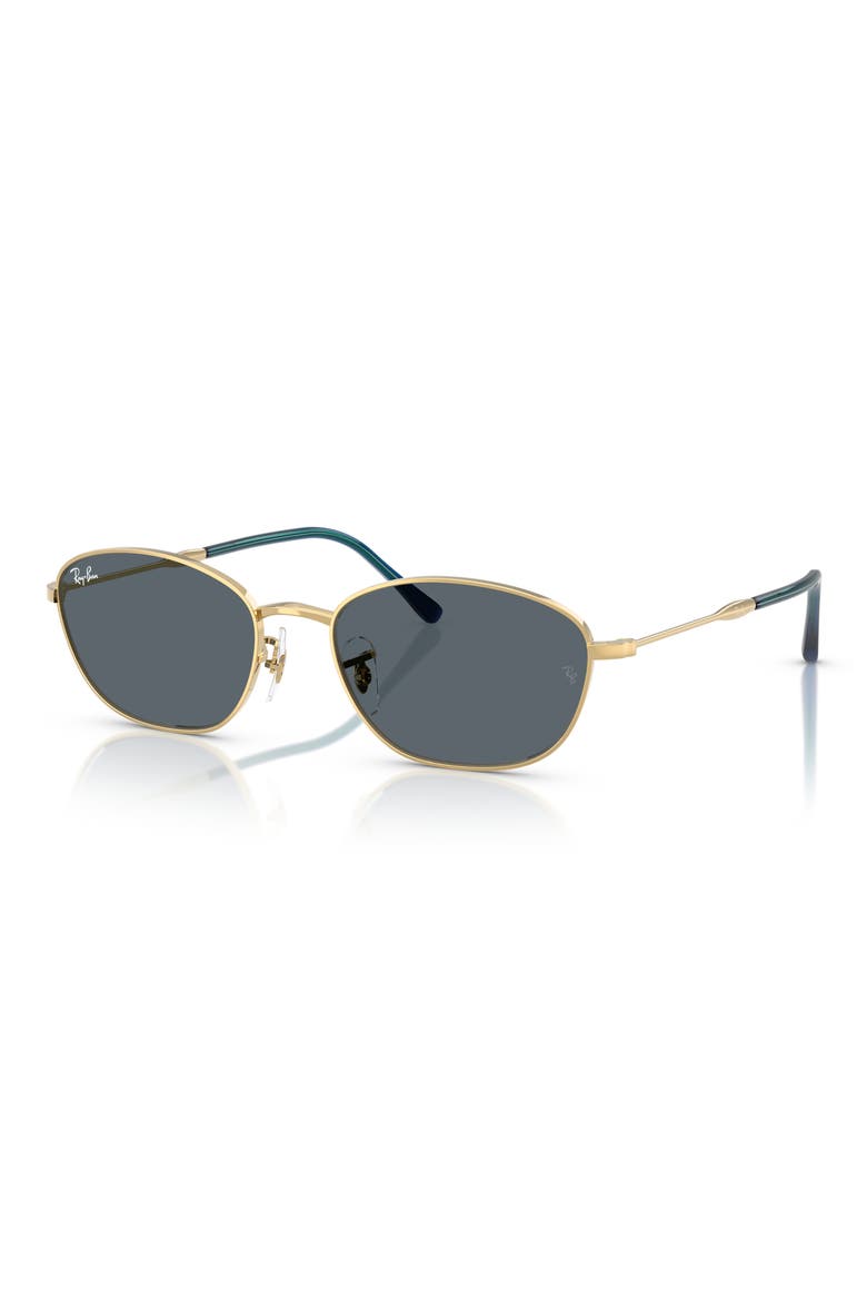 55mm Irregular Oval Sunglasses, Alternate, color, ARISTA / BLUE