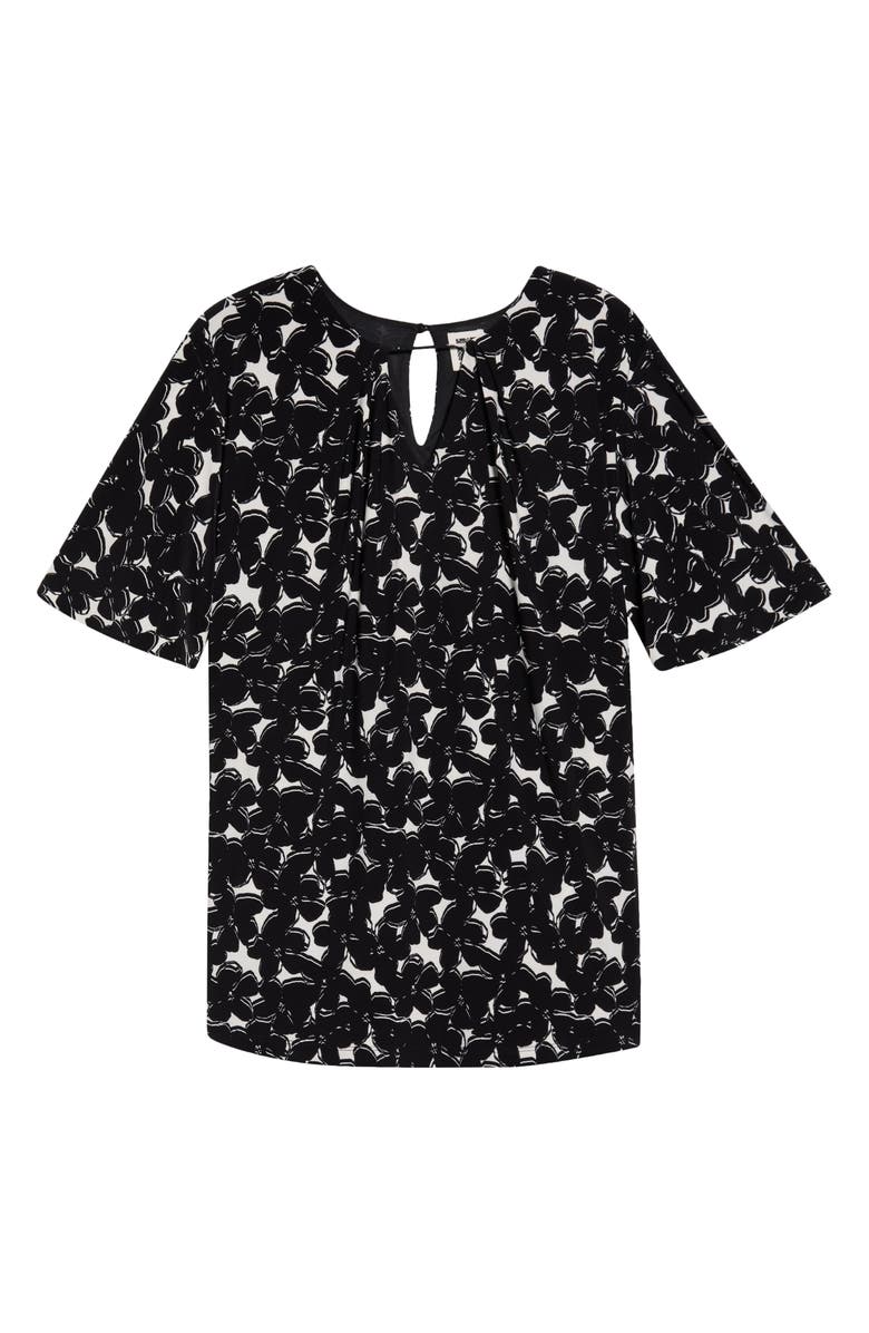 Anne Klein Print Flutter Sleeve Top, Alternate, color, Anne Black/ White Dove