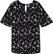 Anne Klein Print Flutter Sleeve Top