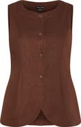 City Chic Vivien Linen Blend Vest