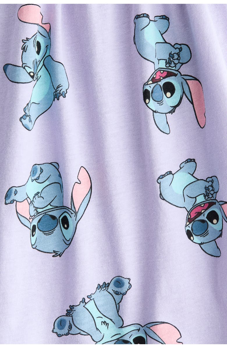 H&M Printed Cotton Dress, Alternate, color, Light Purple/Lilo & Stitch