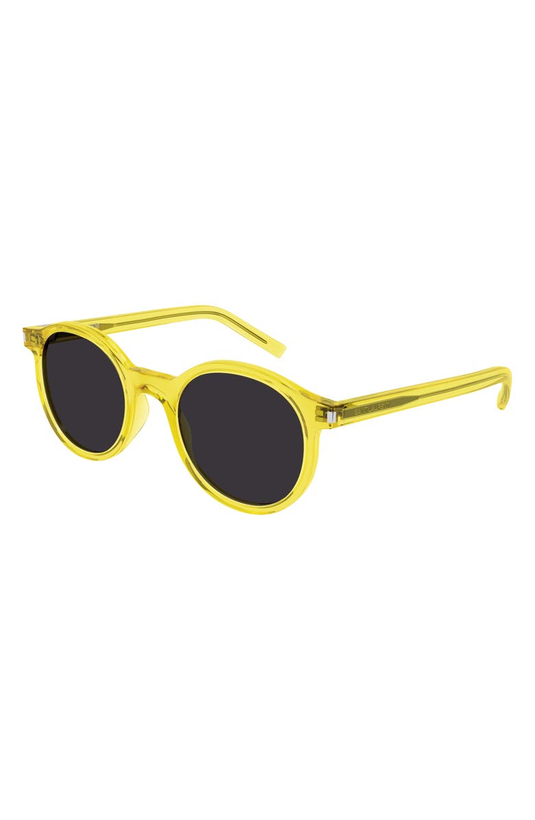 Saint Laurent 50mm Phantos Sunglasses, Main, color, Yellow