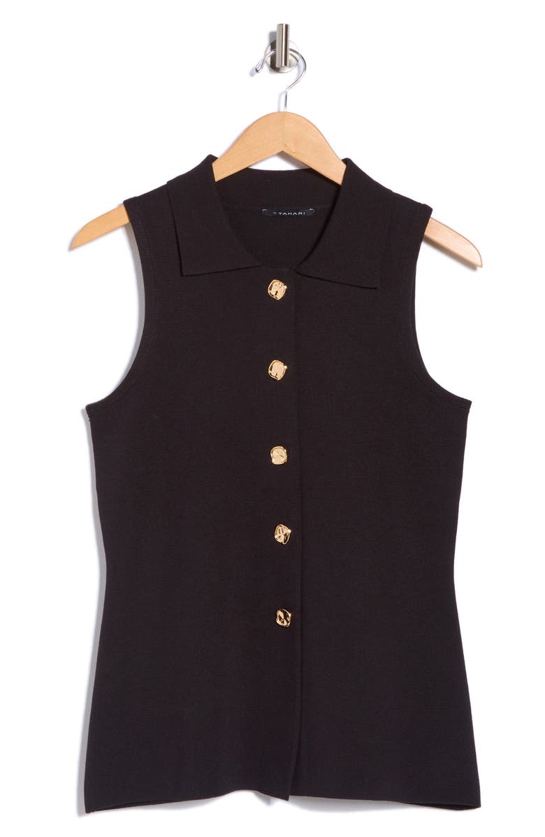 T Tahari Sweater Vest, Main, color, Black