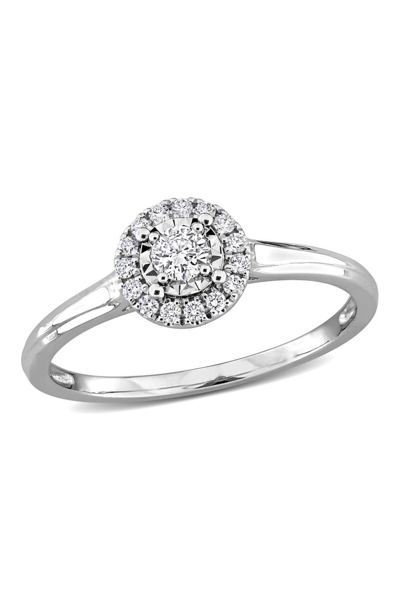 Lab-Grown Diamond Halo Ring in White Gold, Main, color, White Gold