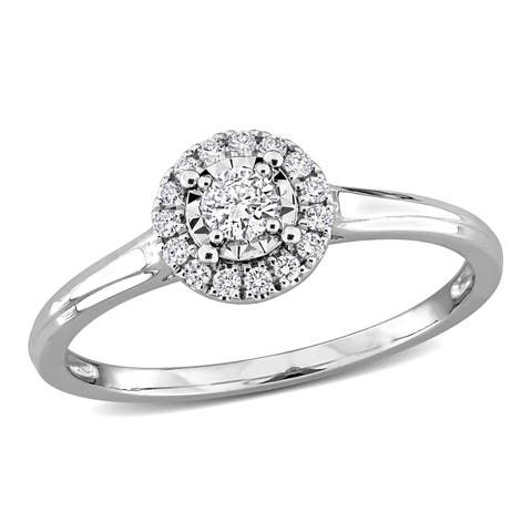 Lab-Grown Diamond Halo Ring in White Gold