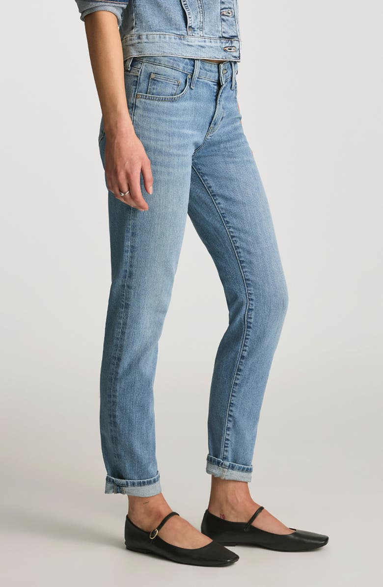 Mavi Jeans Emma Mid Rise Slim Boyfriend Jeans, Alternate, color, Light Brushed Flex Blue