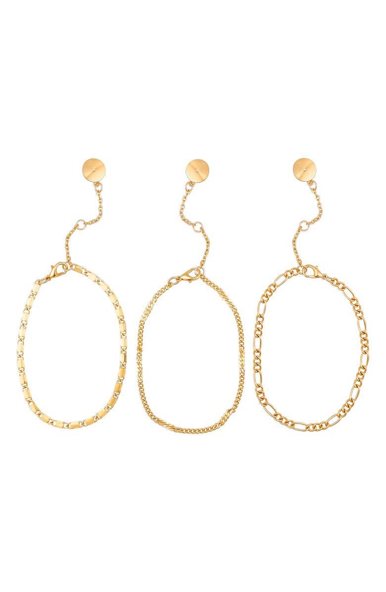 Vince Camuto Set of 3 Chain Bracelets, Alternate, color, Gold
