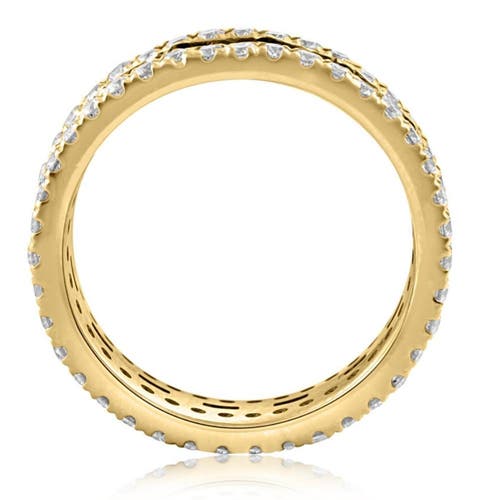 Bliss Diamond 2 1/2 Ct Diamond & Emerald Eternity Ring In Gold