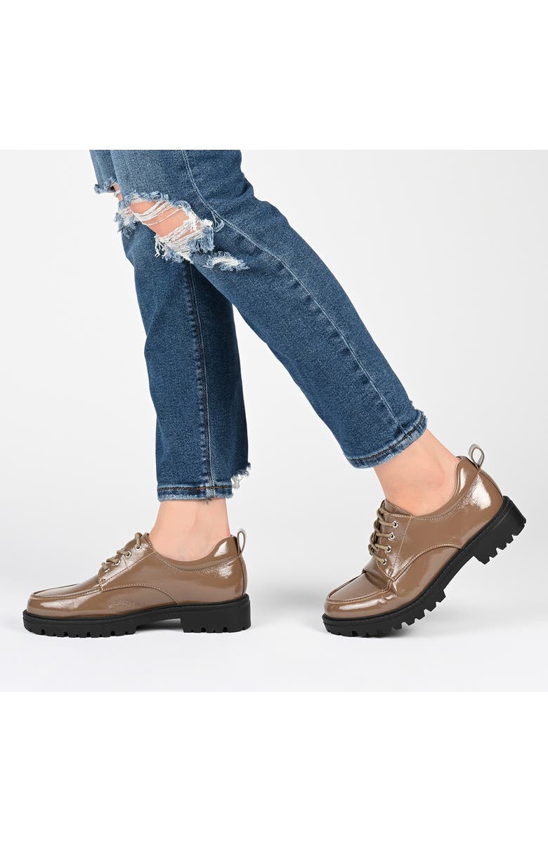 Journee Collection Zina Lug Sole Loafer, Alternate, color, Taupe