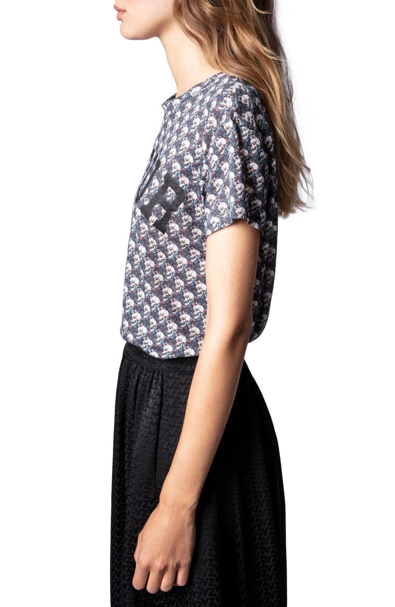 Zadig & Voltaire Walk Amour Liberty Skull Graphic Tee, Alternate, color, 