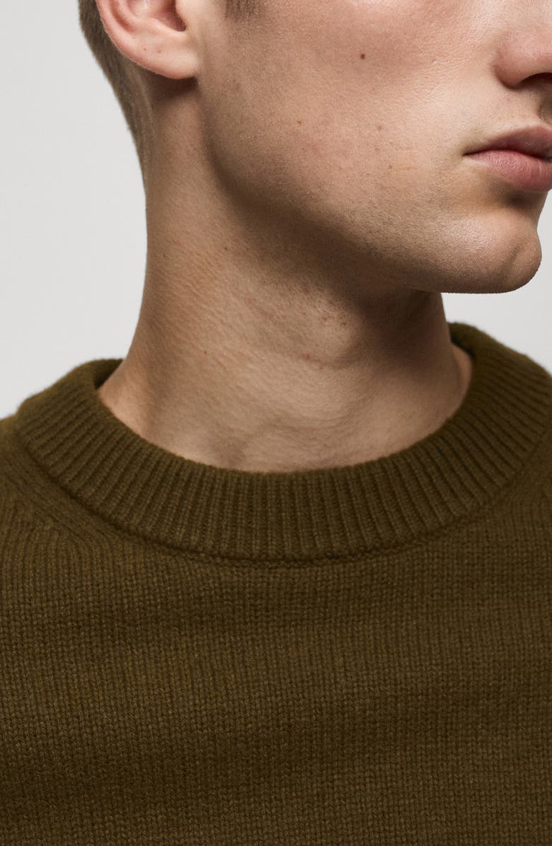 MANGO Crewneck Sweater, Alternate, color, Olive Green