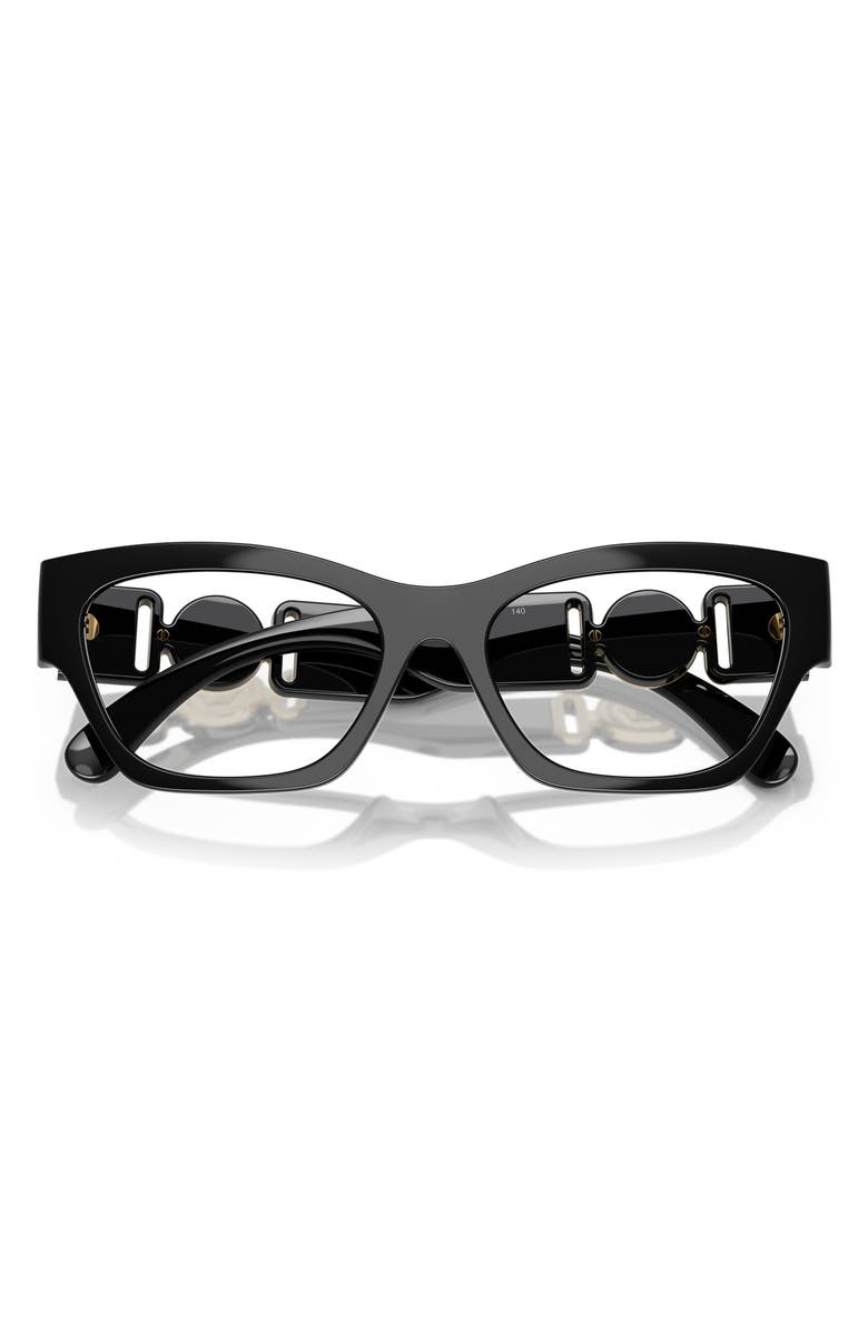 Versace 54mm Cat Eye Optical Glasses, Alternate, color, Black