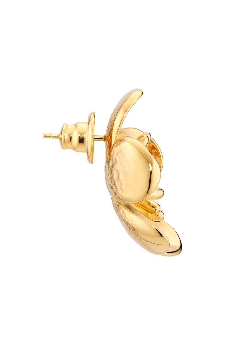 Oscar de la Renta Small Cherry Blossom Stud Earrings, Alternate, color, Yellow Gold