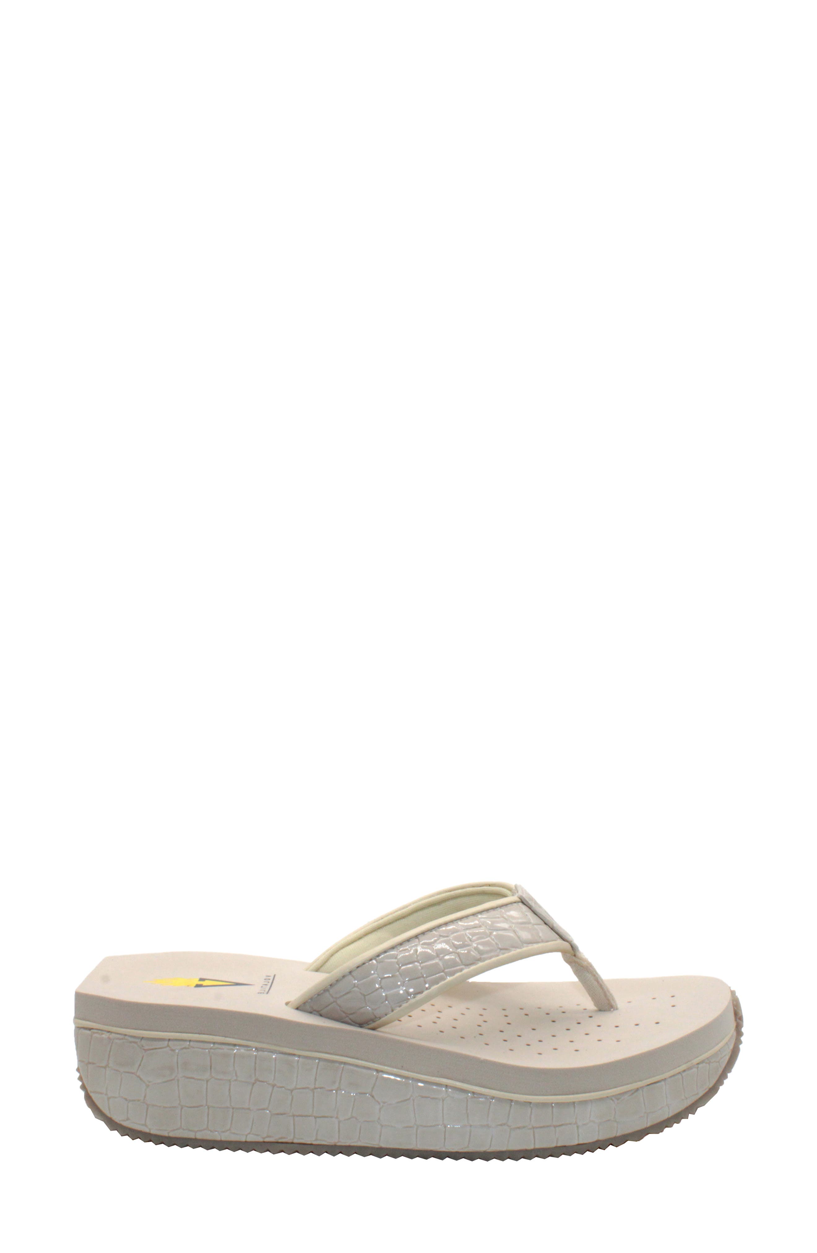 Volatile 'Mini Croco' Wedge Sandal, Alternate, color, 