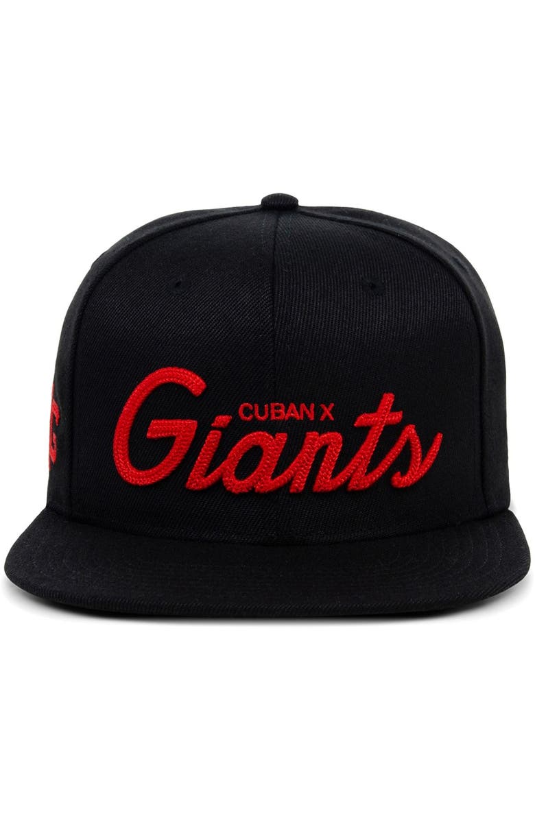 RINGS & CRWNS Men's Rings & Crwns Black Cuban Giants Snapback Hat, Alternate, color,