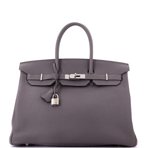 Birkin Handbag Grey Togo with Palladium Hardware 35