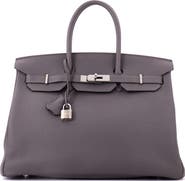 Pre-Owned Hermes Birkin Handbag Grey Togo with Palladium Hardware 35