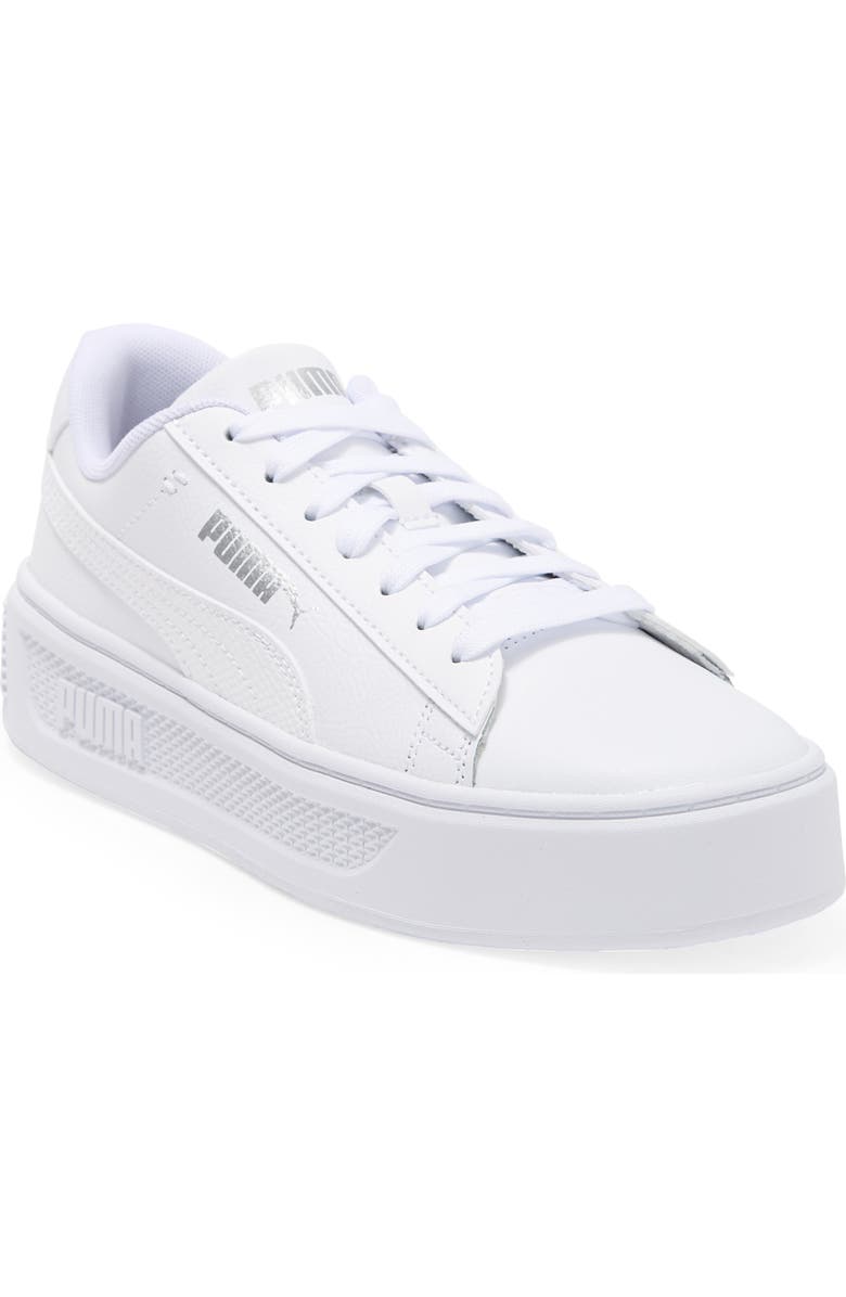 PUMA Smash V3 Snake Embossed Leather Platform Sneaker, Main, color,