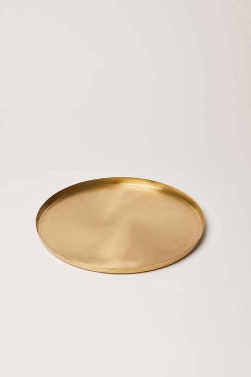 Fleck Heirloom Brass Serving Plate In Gold