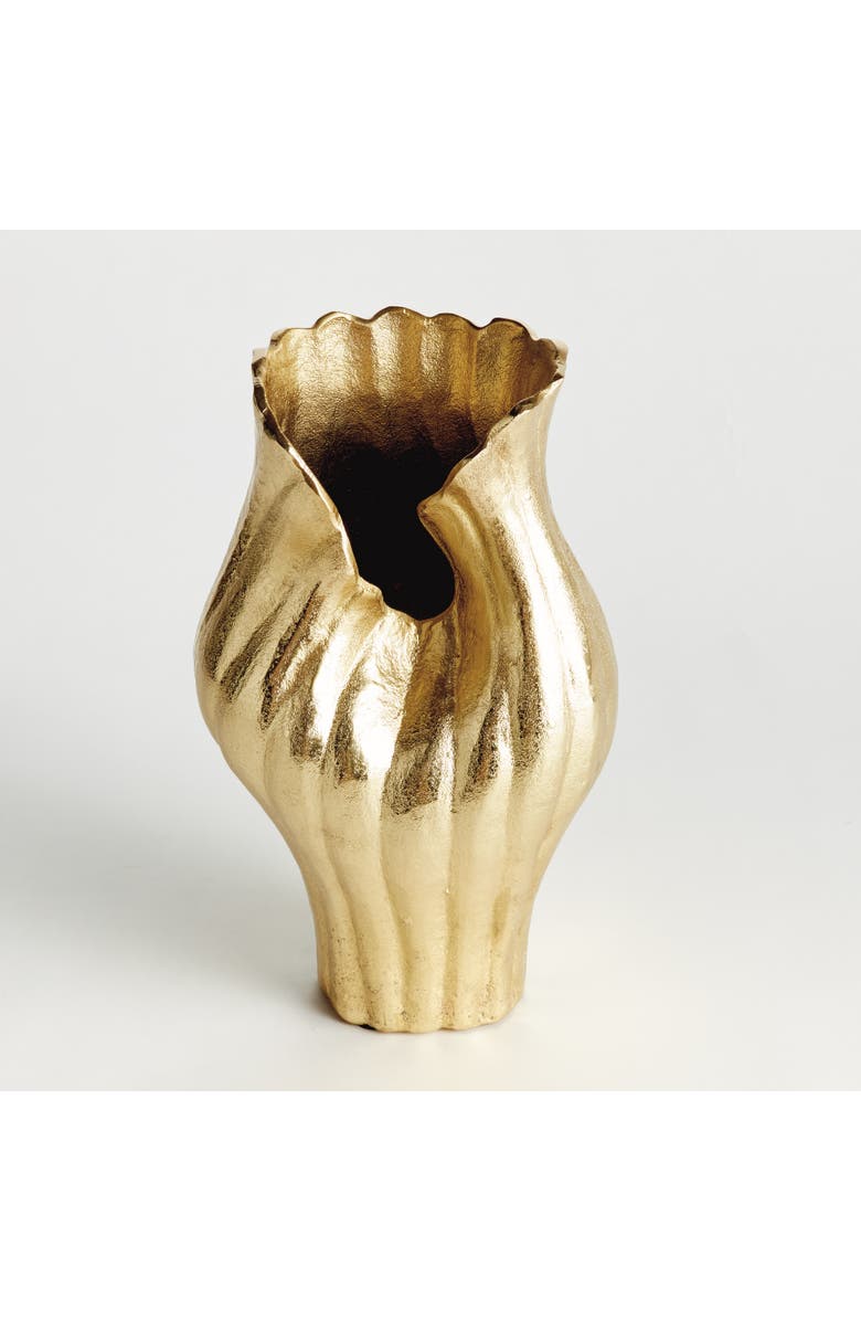 Napa Home & Garden Rosalie Vase Large - Gold Aluminum Decorative Accent, Alternate, color, Gold