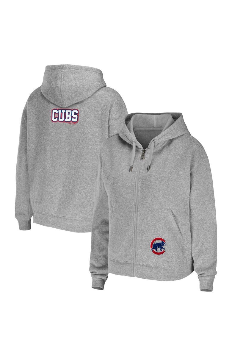 WEAR by Erin Andrews Women's WEAR by Erin Andrews Heather Navy Chicago Cubs Full-Zip Hoodie, Alternate, color,