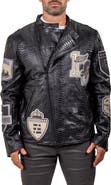 Maceoo Marthyr Python Embossed Faux Leather Jacket