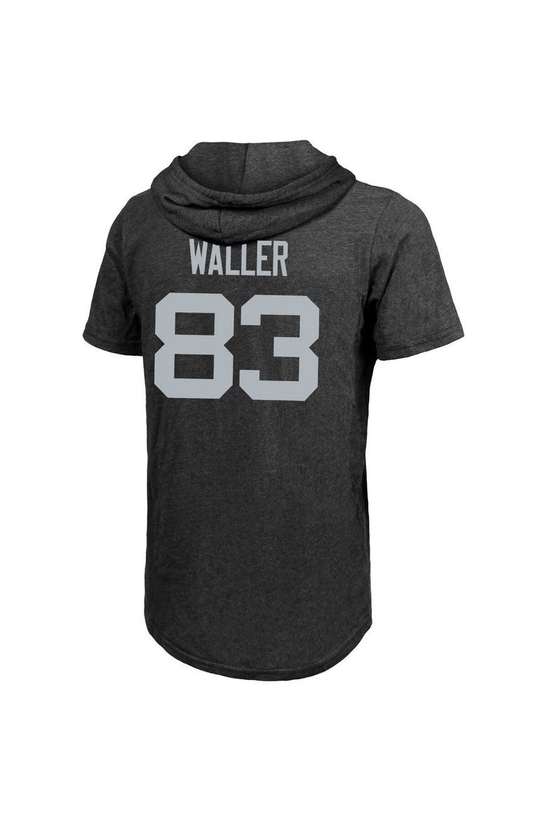 Men's Majestic Threads Darren Waller Black Las Vegas Raiders Player Name & Number Tri-Blend Hoodie T-Shirt, Alternate, color, Black