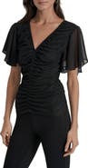 DKNY Ruched V-Neck Shirt