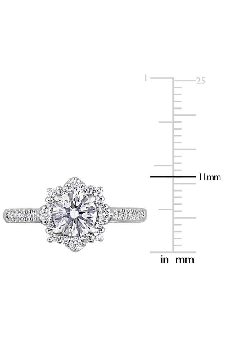 Lab-Grown Diamond Halo Engagement Ring 14k, Alternate, color, White Gold