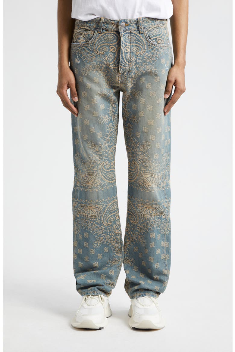 Bandana Jacquard Straight Leg Jeans (Men) | Nordstrom