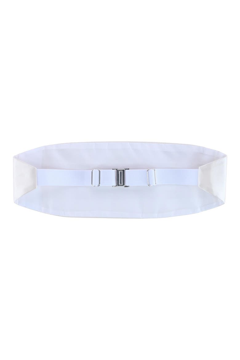Sutton Solid Silk Cummerbund, Alternate, color, IVORY