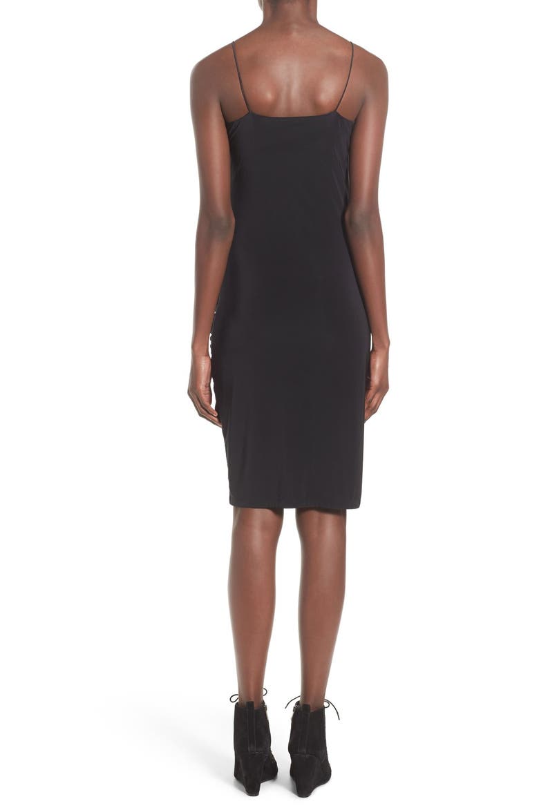 Spaghetti Strap Wrap Dress, Alternate, color, BLACK