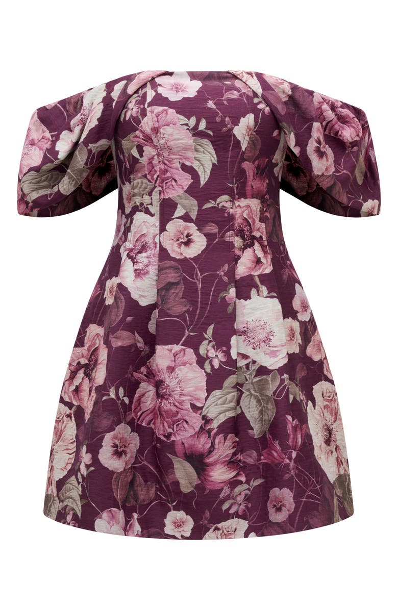 Ever New Jacquie Off the Shoulder Minidress, Alternate, color, Berry Layla