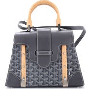 Pre-Owned Goyard Saigon Top Handle Bag Coated Canvas with Leather PM